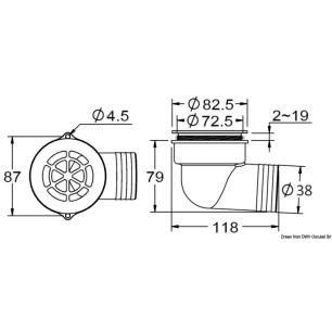 Evacuation cockpit 90+ + non-retour ø 1.5" | EAN 8033137206559 Ref 17.126.01