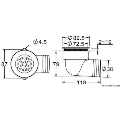 Evacuation cockpit 90+ + non-retour ø 1.5" | EAN 8033137206559 Ref 17.126.01