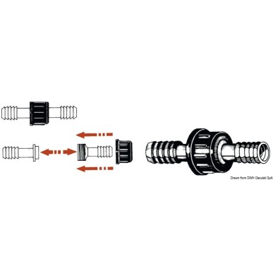 Raccord cylindrique nylon 20 mm  Ref 17.205.20