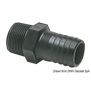 Embout mâle polycarbonate noir 1/2" | EAN 8033137098284 Ref 17.206.40