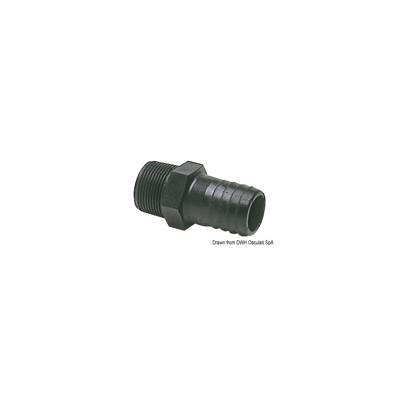 
Embout mâle polycarbonate noir 1/2" 
