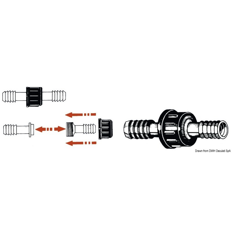 
Raccord cylindrique nylon 25 mm 
