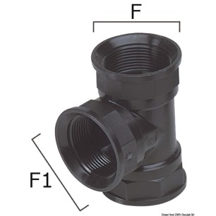 Raccord T thermopolymère 3/4"-3/4" | EAN 8033137099878 Ref 17.237.52