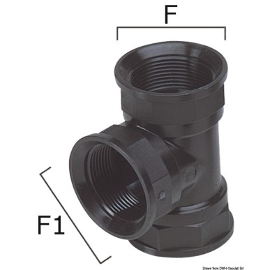 Raccord T thermopolymère 3/4"-1/2" | EAN 8033137099861 Ref 17.237.51