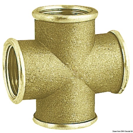Raccord croix laiton femelle 3/4" | EAN 8033137099595 Ref 17.231.02