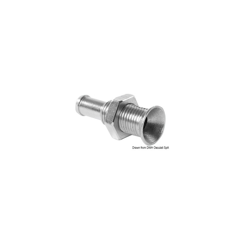 
Mini passe-coque AISI 316 au ras 1/4" 
