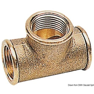 Raccord T laiton 1/4" | EAN 8033137101298 Ref 17.317.09