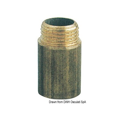 Rallonge laiton mâle/femelle 1" x 20 mm | EAN 8033137100765 Ref 17.278.28