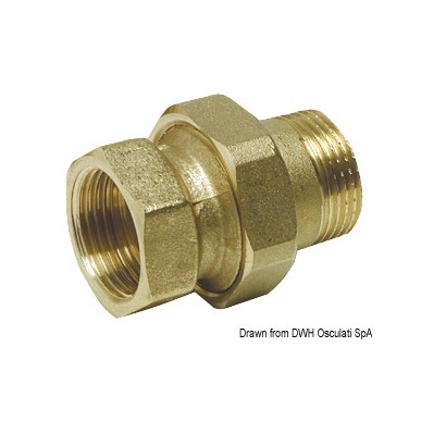 Raccord 3 pièces droit 1/2 " | EAN 8033137100383 Ref 17.273.01