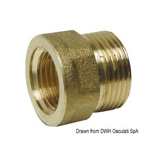 Manchon laiton mâle/femelle 3/8" x 1/2" | EAN 8033137100291 Ref 17.272.00