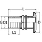 
Passe-coque laiton jaune avec embout 3/8 "x 15 mm 
