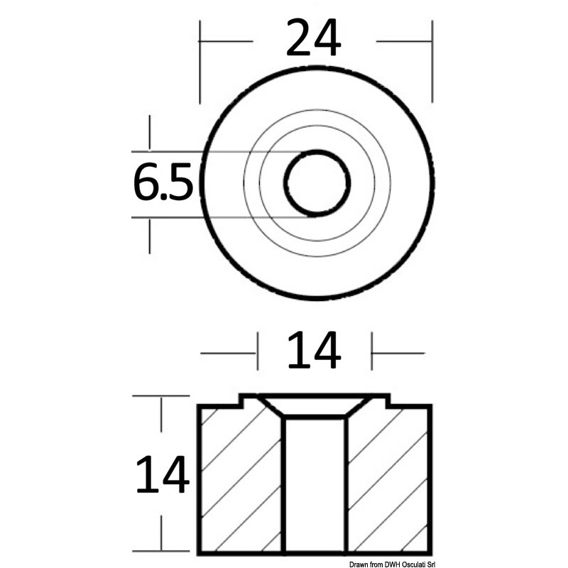 
Anode collecteur zinc 40/50/60 HP 
