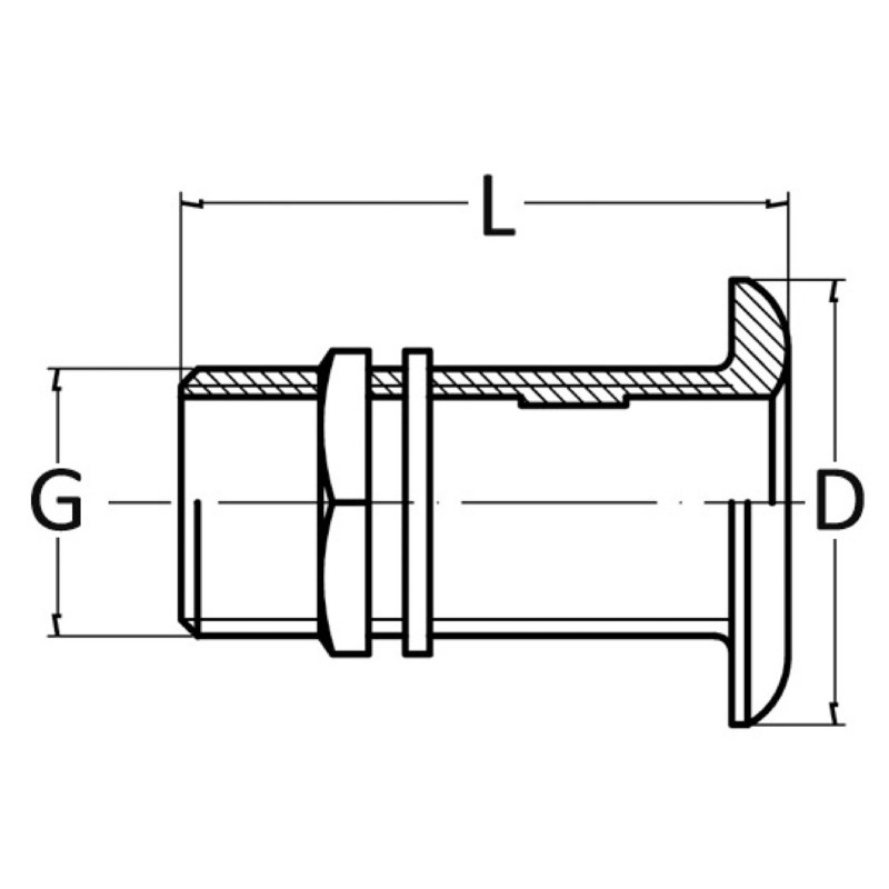 
Passe-coque laiton chromé 3/8" 
