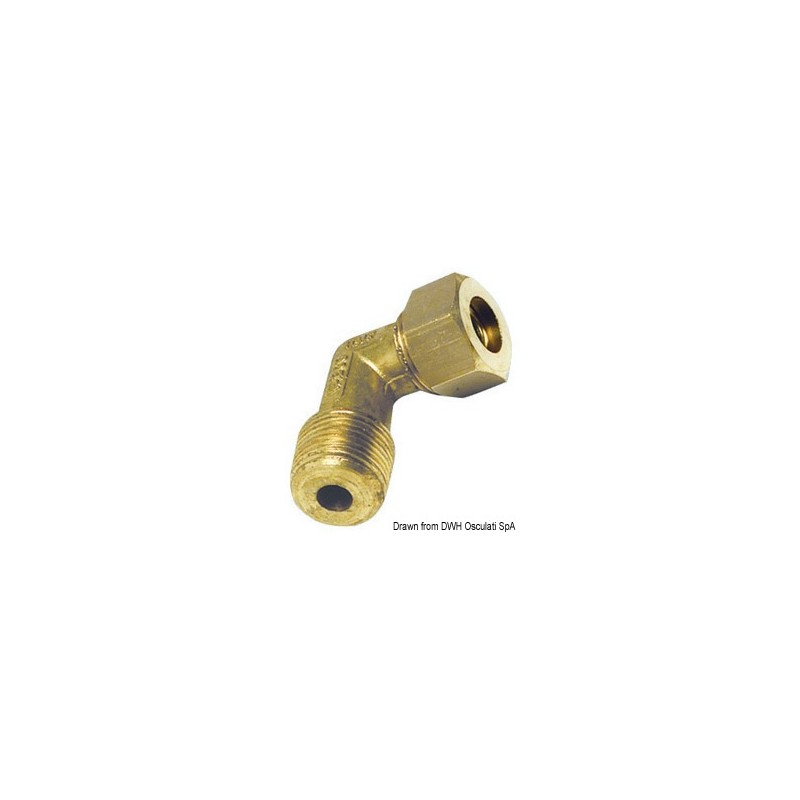 
Raccord  compressin laiton 90° mâle 8 mm x 1/4" 
