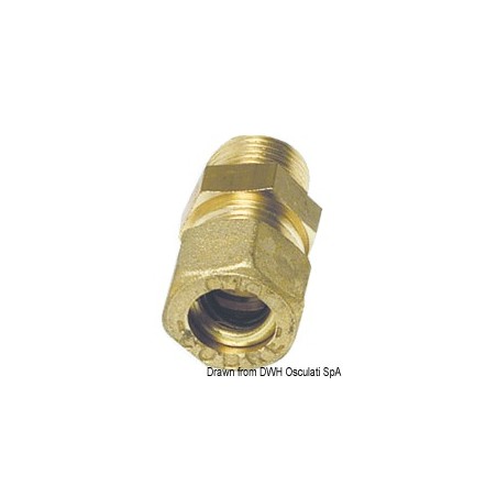 Raccord compressin laiton droit mâle 10mm x 1/4" | EAN 8033137102653 Ref 17.408.02