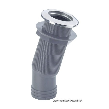 Passe-coque 15+moulule front.inox poli 38mm 2"1/4 | EAN 8033137002960 Ref 17.329.06
