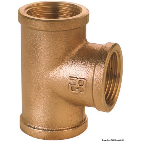 Raccord T bronze F-F-F GUIDI 3/4" | EAN 8033137207150 Ref 17.562.03
