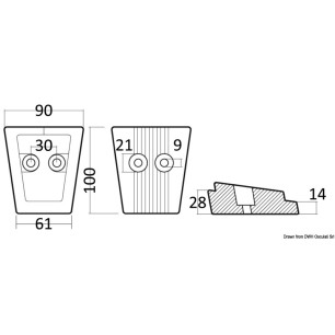 Anode pied aluminium Volvo SX/DPS | EAN 8033137139666 Ref 43.554.22
