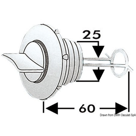 Nable de vidange nylon 25 mm | EAN 8033137106583 Ref 18.346.10
