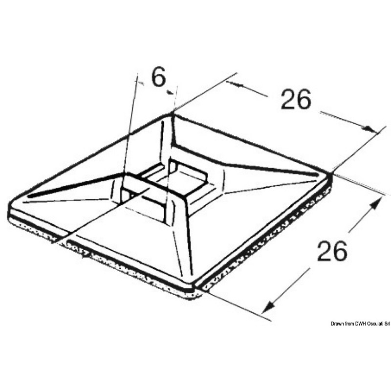 
Base nylon autocollante p. colliers 
