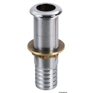 Dalot + raccord laiton chromé 22,5 mm | EAN 8033137106682 Ref 18.531.00