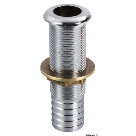 Dalot + raccord laiton chromé 22,5 mm | EAN 8033137106682 Ref 18.531.00