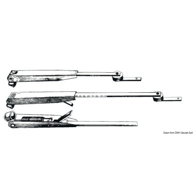 Bras inox essuie-glace téléscop. réglab. 265/335mm | EAN 8033137107306 Ref 19.152.14