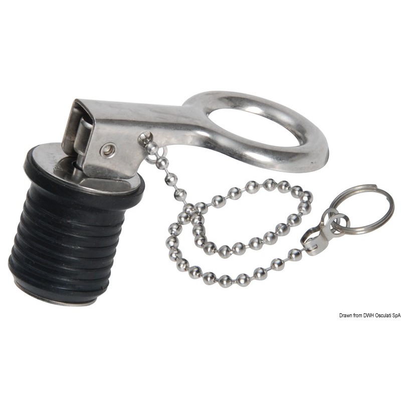 
Bouchon nable inox avec chaîne 22 mm 
