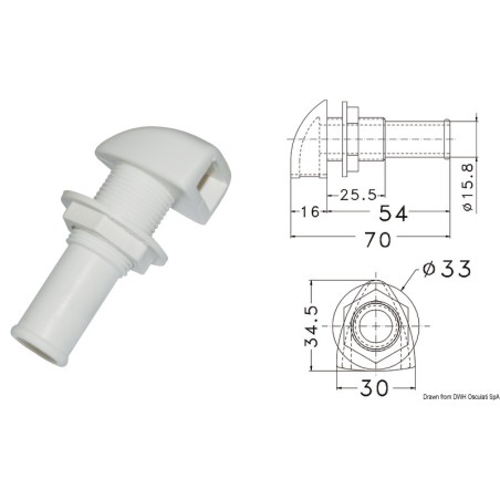 Event plastique embout Ø 16 mm | EAN 8033137109614 Ref 20.283.00