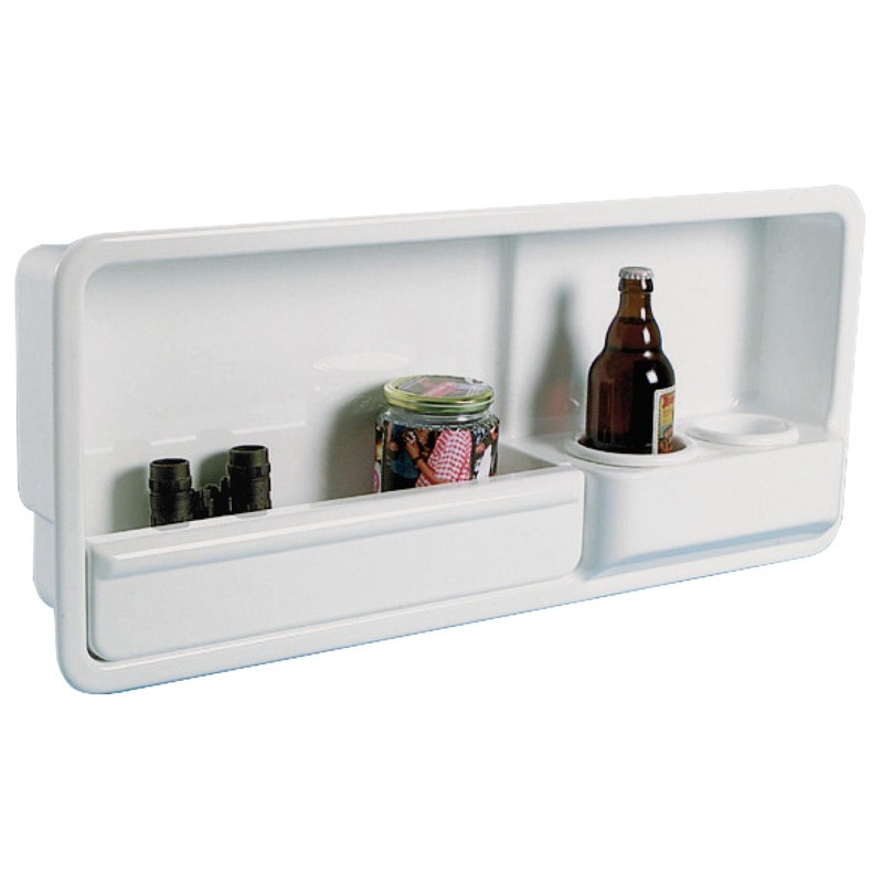 
Niche latérale 2 porte-verres ABS blanc gauche 
