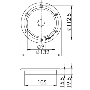 Trappe d'inspection AISI 316 passage 91 mm | EAN 8033137109256 Ref 20.103.50