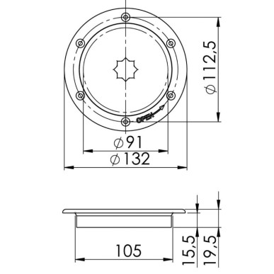 Trappe d'inspection AISI 316 passage 91 mm | EAN 8033137109256 Ref 20.103.50