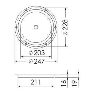 Trappe d'inspection AISI 316 passage 203 mm | EAN 8033137207983 Ref 20.100.50
