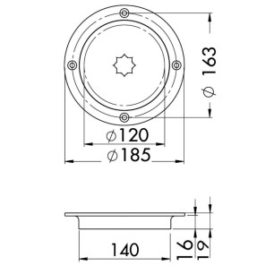 Trappe d'inspection AISI 316 Ø185 mm passage 120 mm