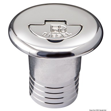 Bouchon nable laiton chromé droit DIESEL 50 mm | EAN 8033137110764 Ref 20.666.03