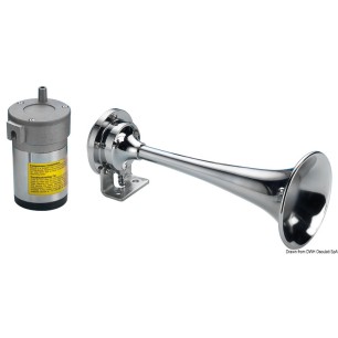 Avertisseur chromé + 1 klaxon 12 V | EAN 8033137049651 Ref 21.442.12
