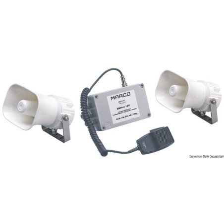 Avertisseur/Sifflet 2 haut-parleurs étanches 12 V  Ref 21.428.12