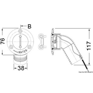 Bouchon WASTE incliné 30+ AISI316 poli miroir 38mm | EAN 8033137111150 Ref 20.867.06
