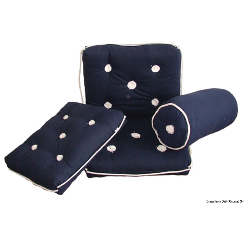 
Coussin en coton bleu avec dossier 430 x 750 mm 
