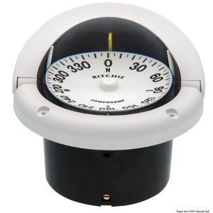 Compas encastr. RITCHIE Helmsman 3"3/4 blanc/blanc | EAN 8033137115097 Ref 25.083.02