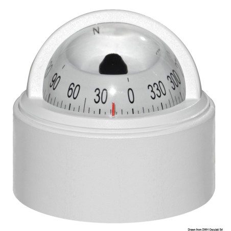 Compas blanc RIVIERA Stella 2"1/2 habitacle, rose blanc | EAN 8033137209253 Ref 25.025.05