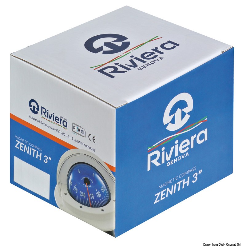 
Compas 3" RIVIERA Zenith SLIM noir, rose noir frontale  
