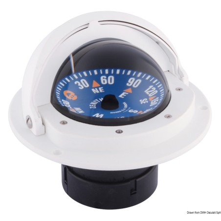 Compas 3"RIVIERA + dôme rose bleu/boîtier blanc | EAN 8033137114380 Ref 25.014.27