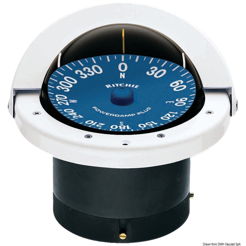
Compas RITCHIE Supersport 4"1/2 blanc/bleu 
