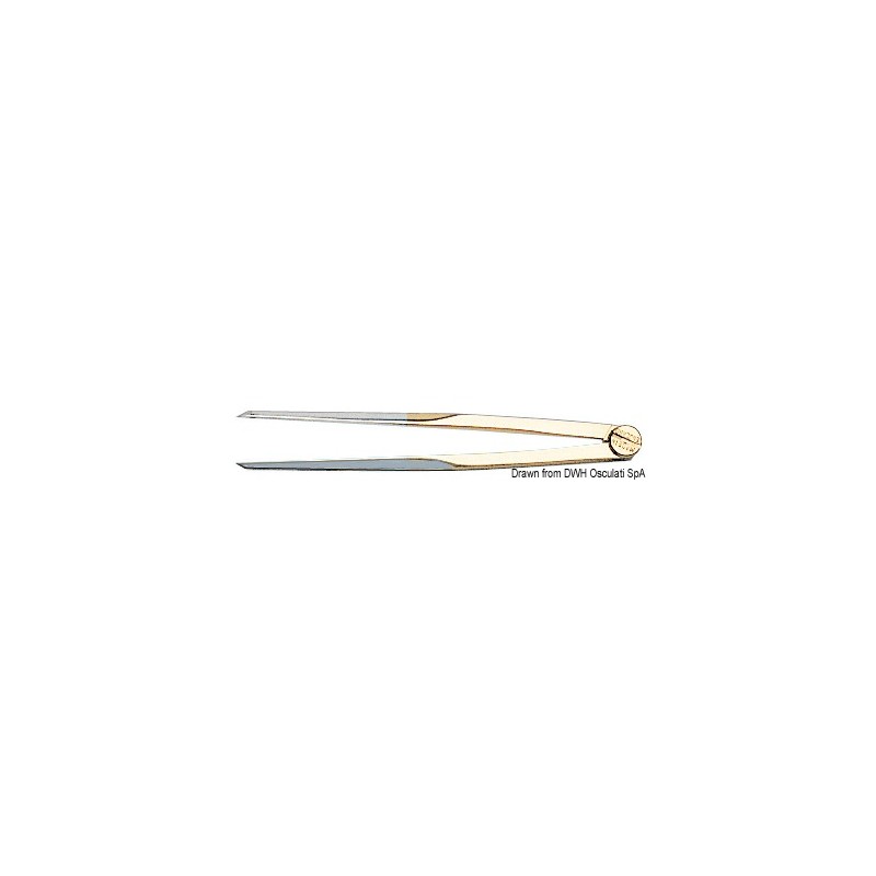 
Compas diviseur en laiton poli miroir court 145 mm 
