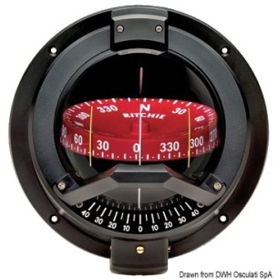 Compas RITCHIE Venturi Sail 3"3/4 noir/rouge | EAN 8033137115233 Ref 25.088.02