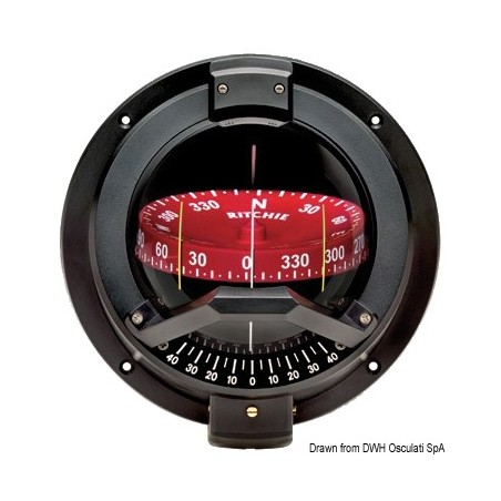 Compas RITCHIE Venturi Sail 3"3/4 noir/rouge | EAN 8033137115233 Ref 25.088.02