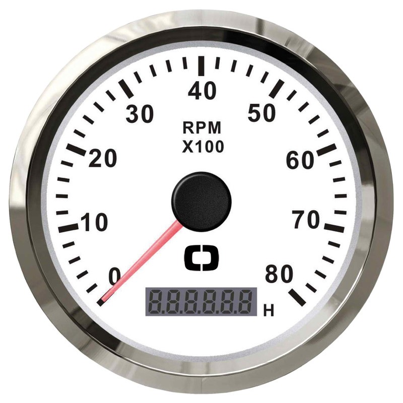 
Compte-tours 0-8000 tpm blanc/polie 
