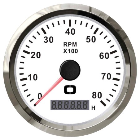 Compte-tours 0-8000 tpm blanc/polie | EAN 8033137041150 Ref 27.327.04