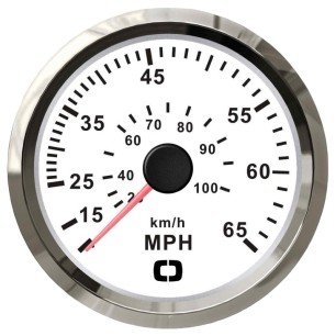 Indicateur de vitesse Pitot 0-65 MPH blanc/polie | EAN 8033137041181 Ref 27.327.10
